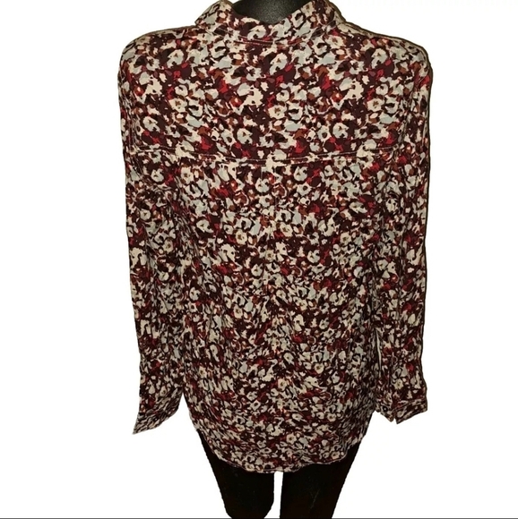 BeachLunchLounge Size S Red White Floral Print Button Down Shirt NWT ECO B38#4 - Picture 2 of 14